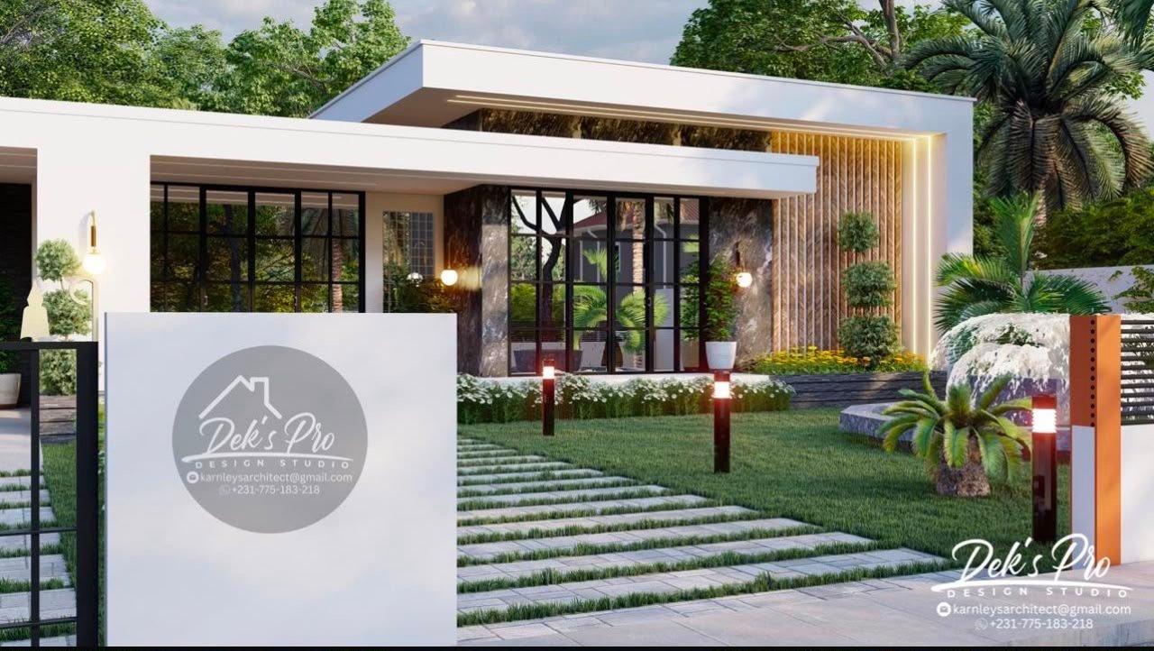 Contemporary four-bedroom home architectural rendering