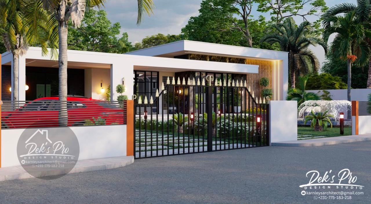 Contemporary four-bedroom home architectural rendering