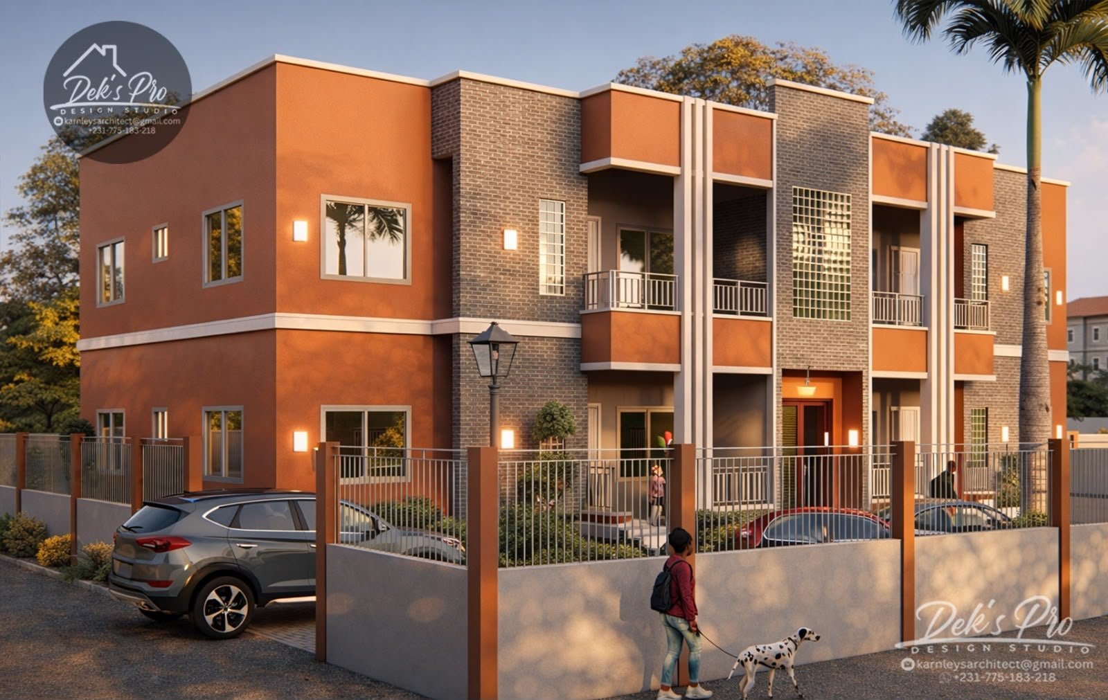 Two-bedroom apartment architectural rendering