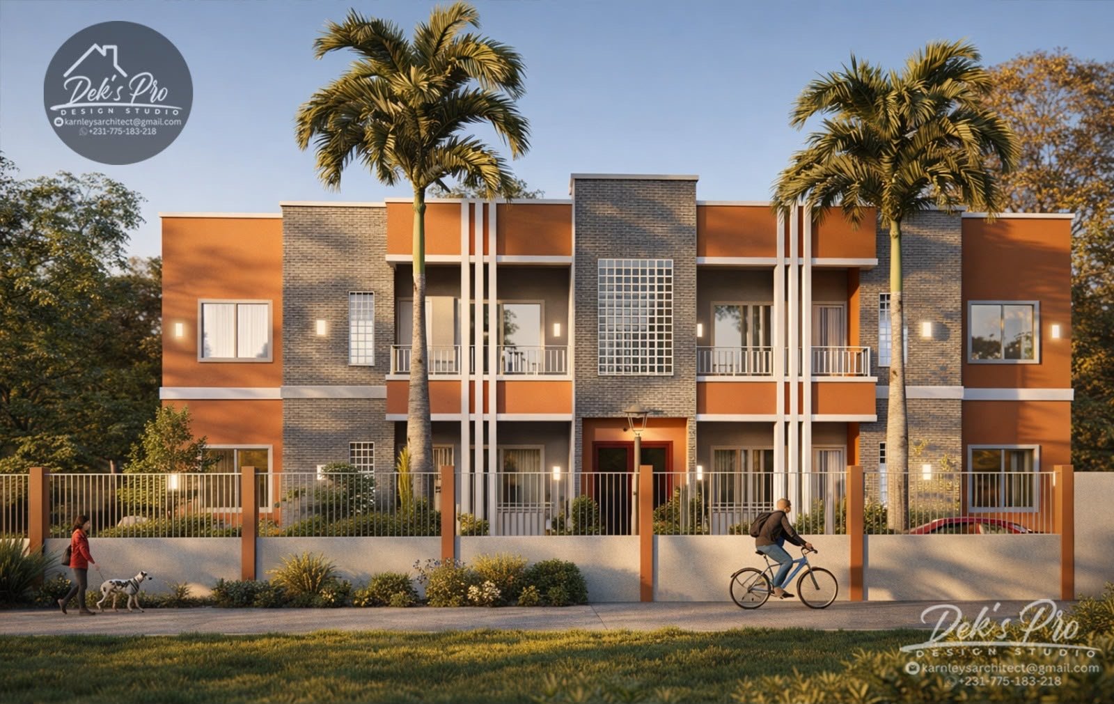 Two-bedroom apartment architectural rendering