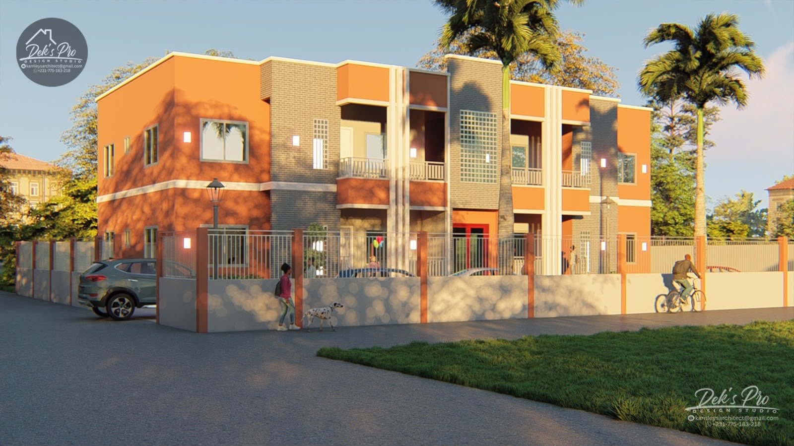 Two-bedroom apartment architectural rendering