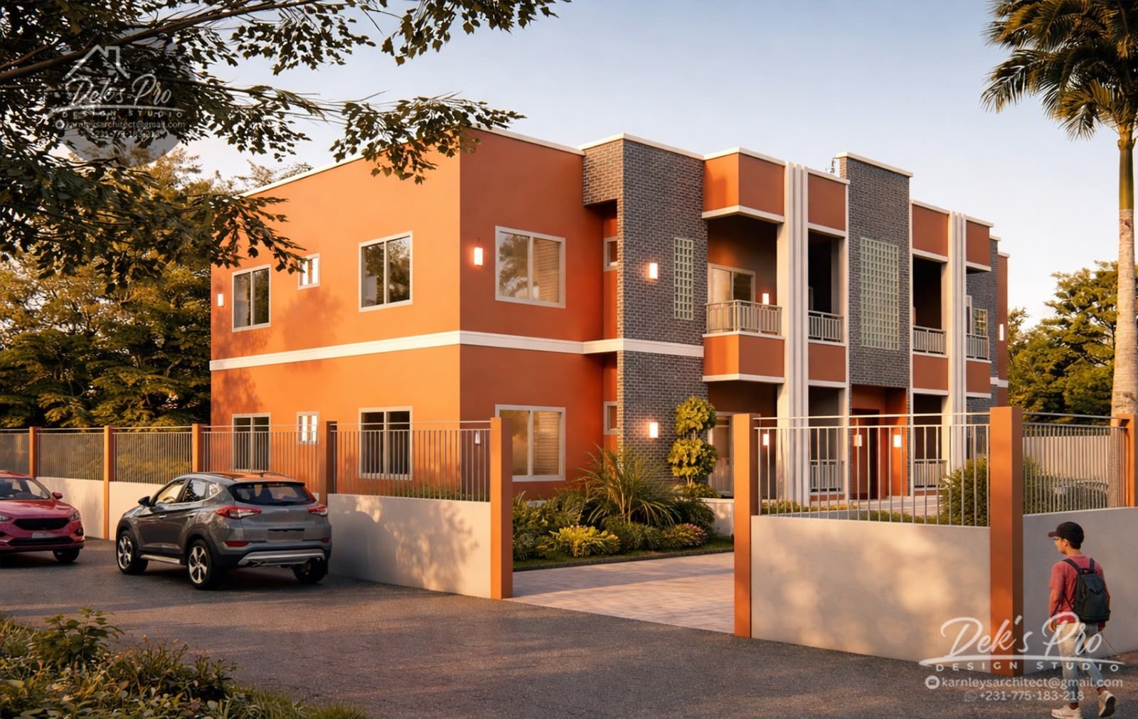 Two-bedroom apartment architectural rendering