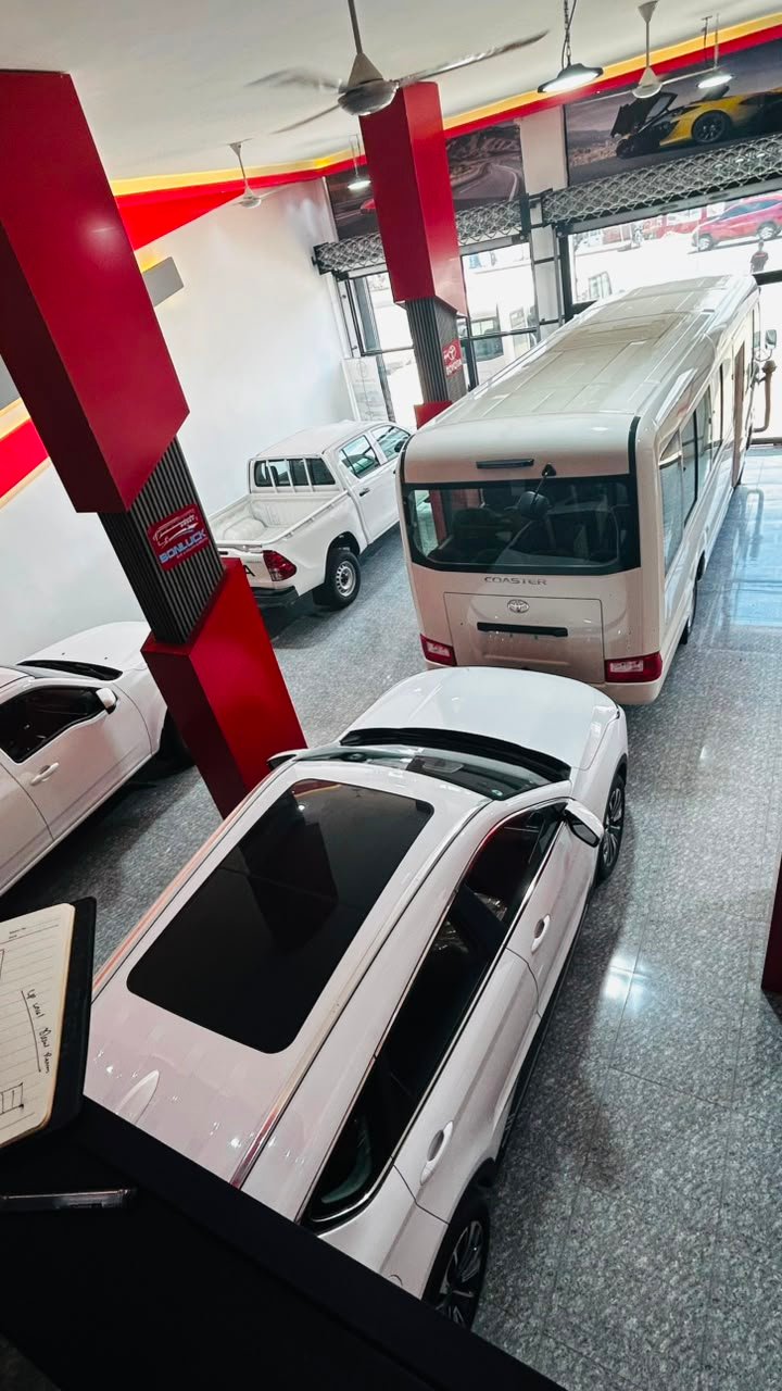 Uptown Motor showroom interior from the upper level